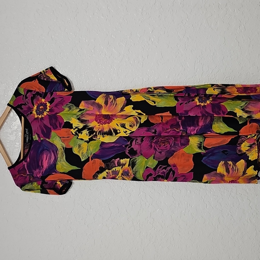 Purple and Yellow Midi Dress